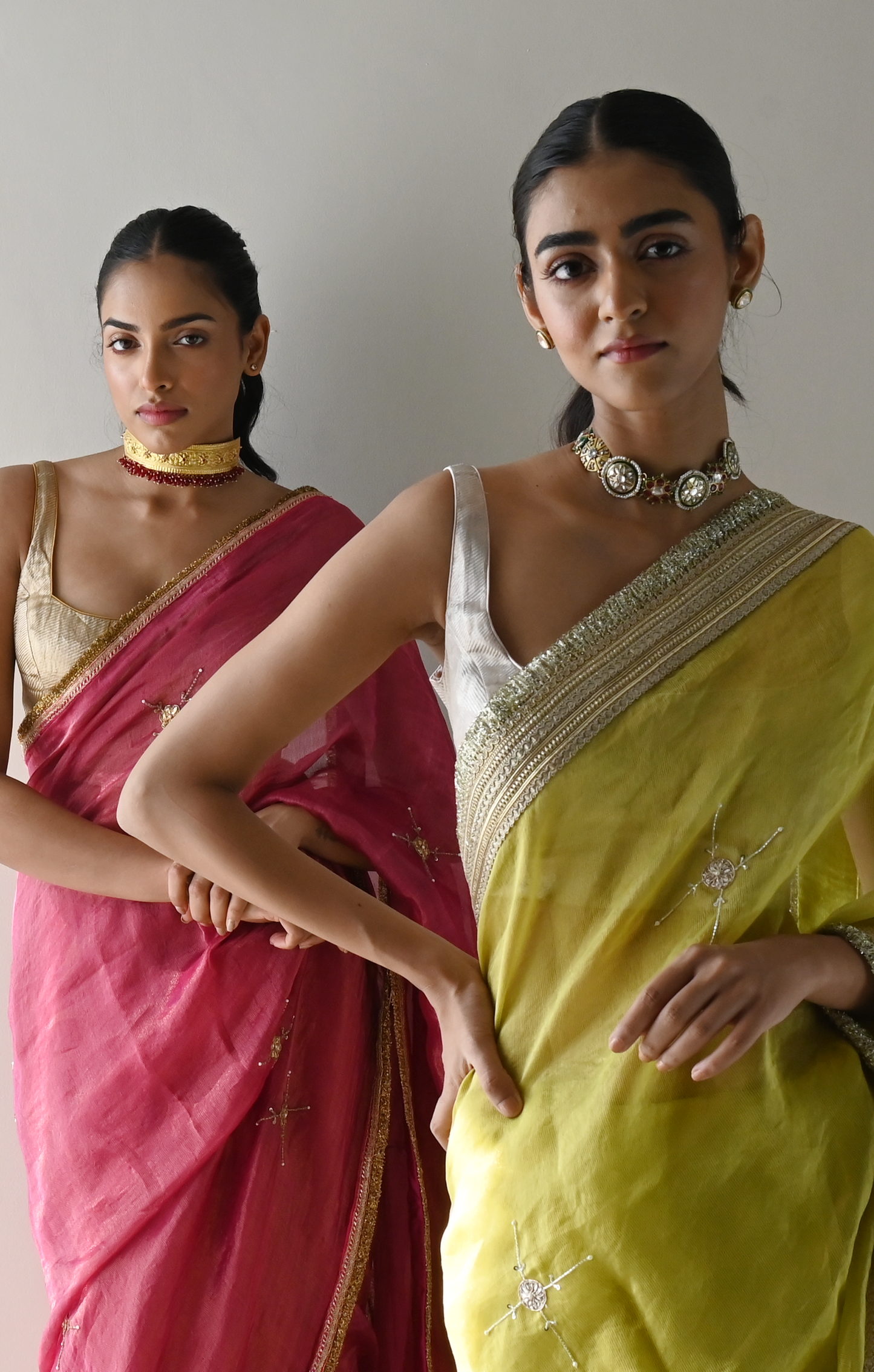 Sati Saree in Hot Pink Pin Stripes