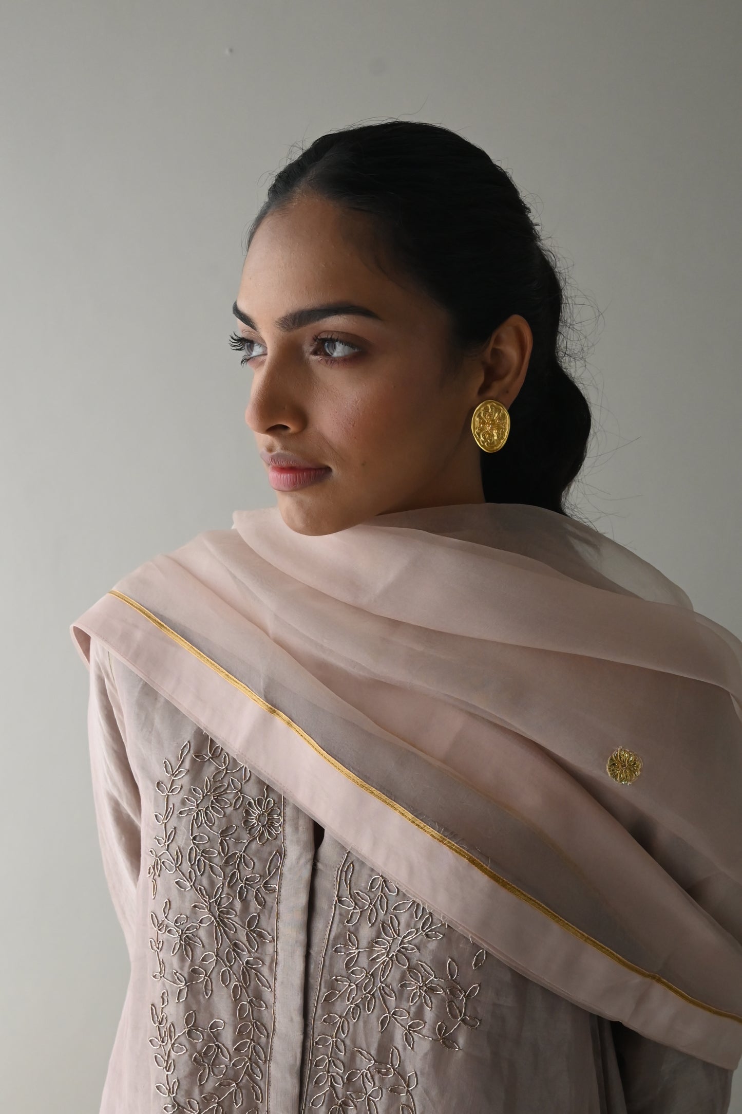 Nude Organza Dupatta