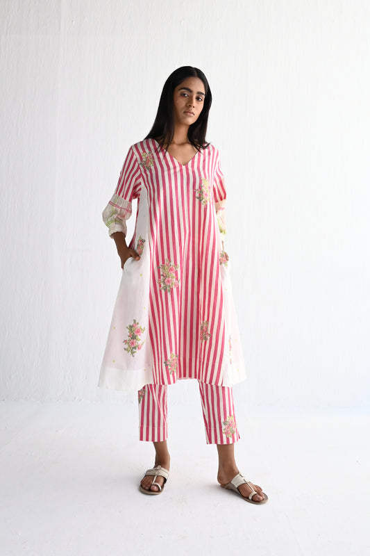 FB Kurta in Hot Pink Stripes with Pant