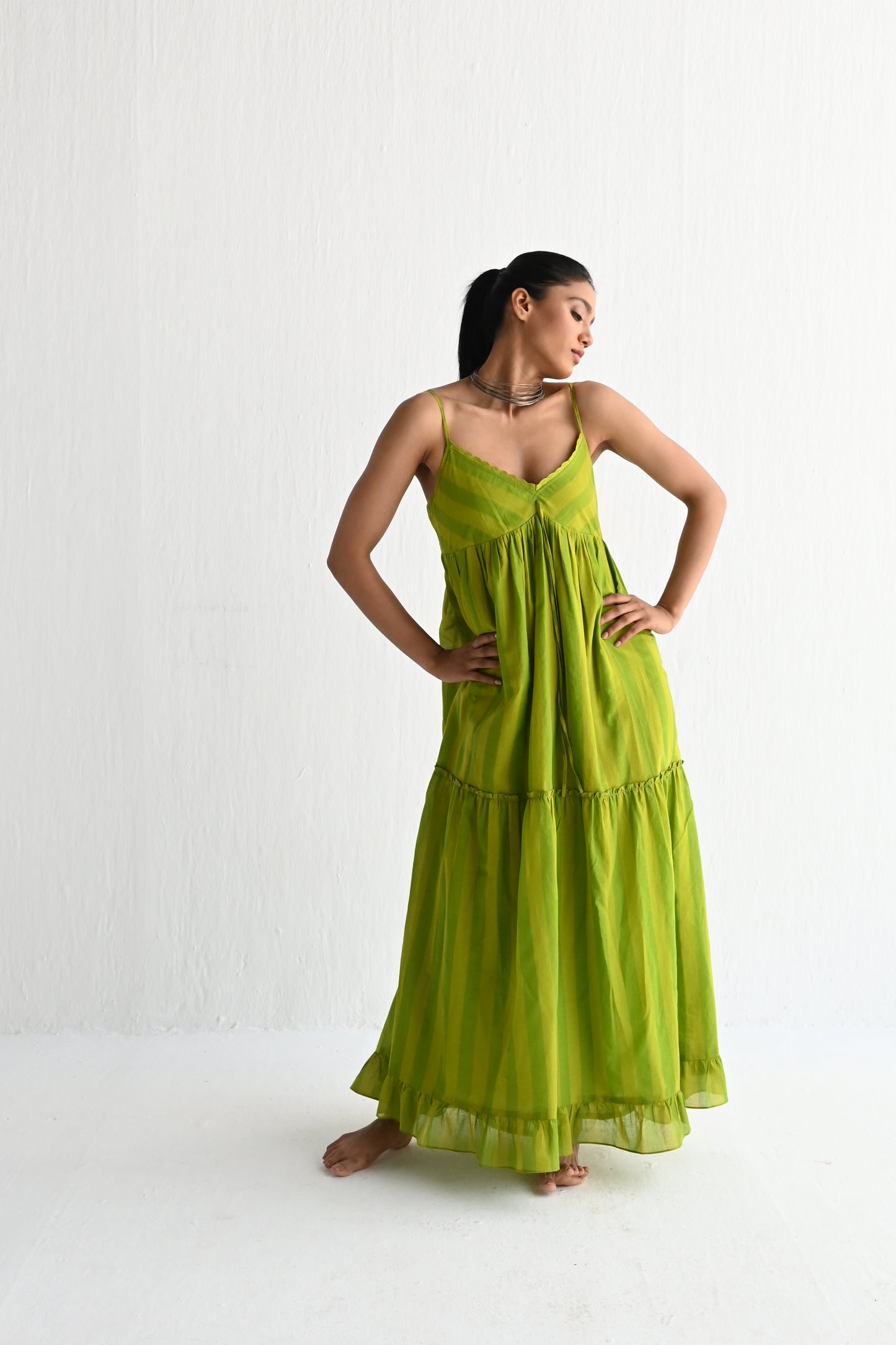 Bavs Maxi in Lime Green Stripes