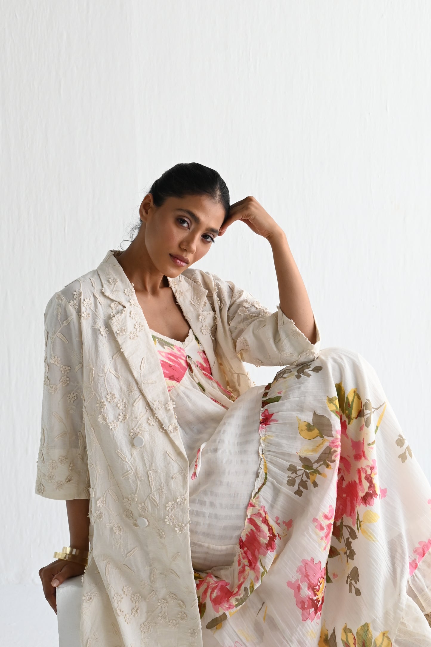 Sally Jacket in Ivory Cotton