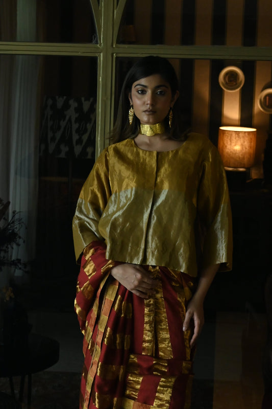 Reshma Blouse in Vintage Gold Tissue