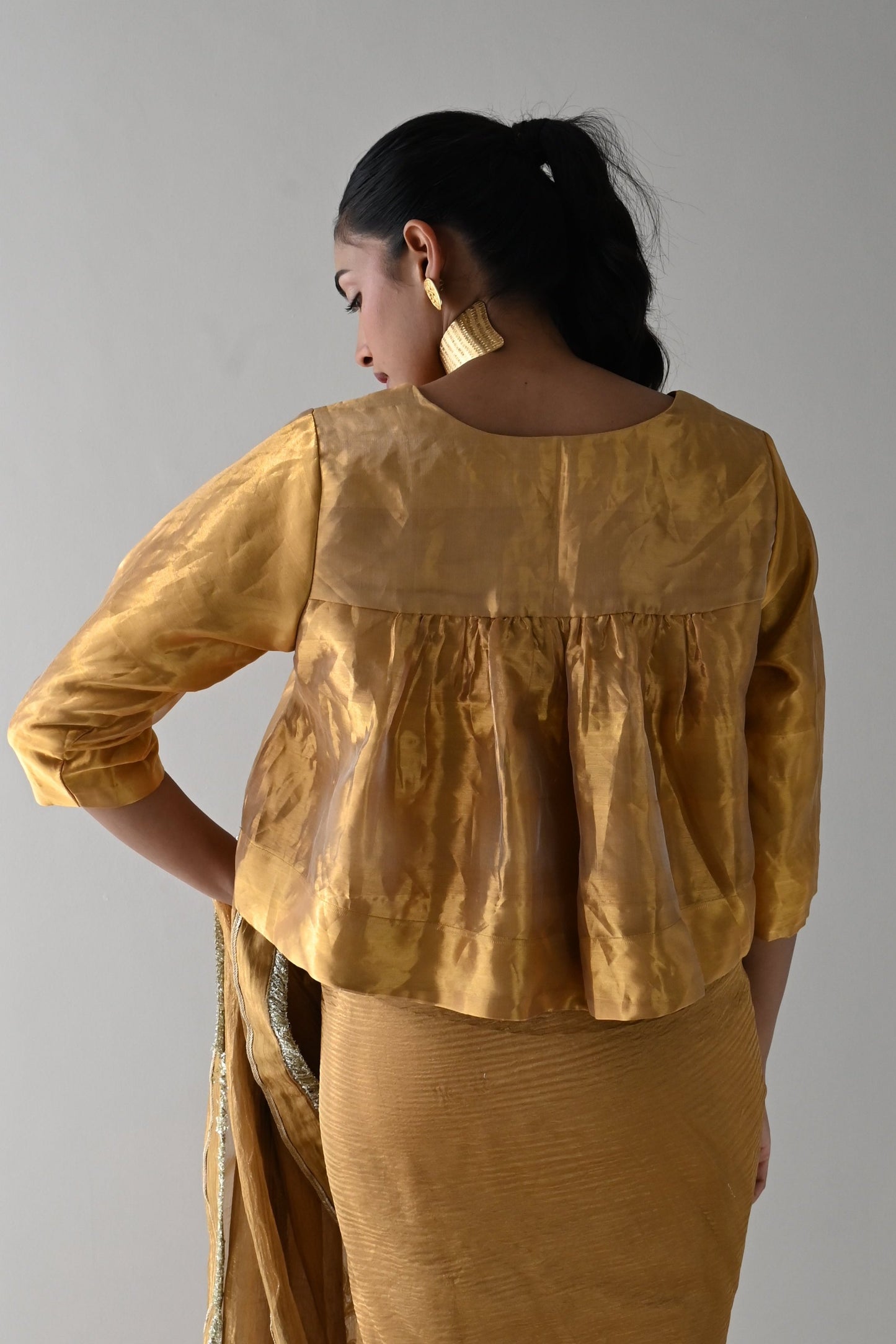 Empireline Blouse in Gold Tissue