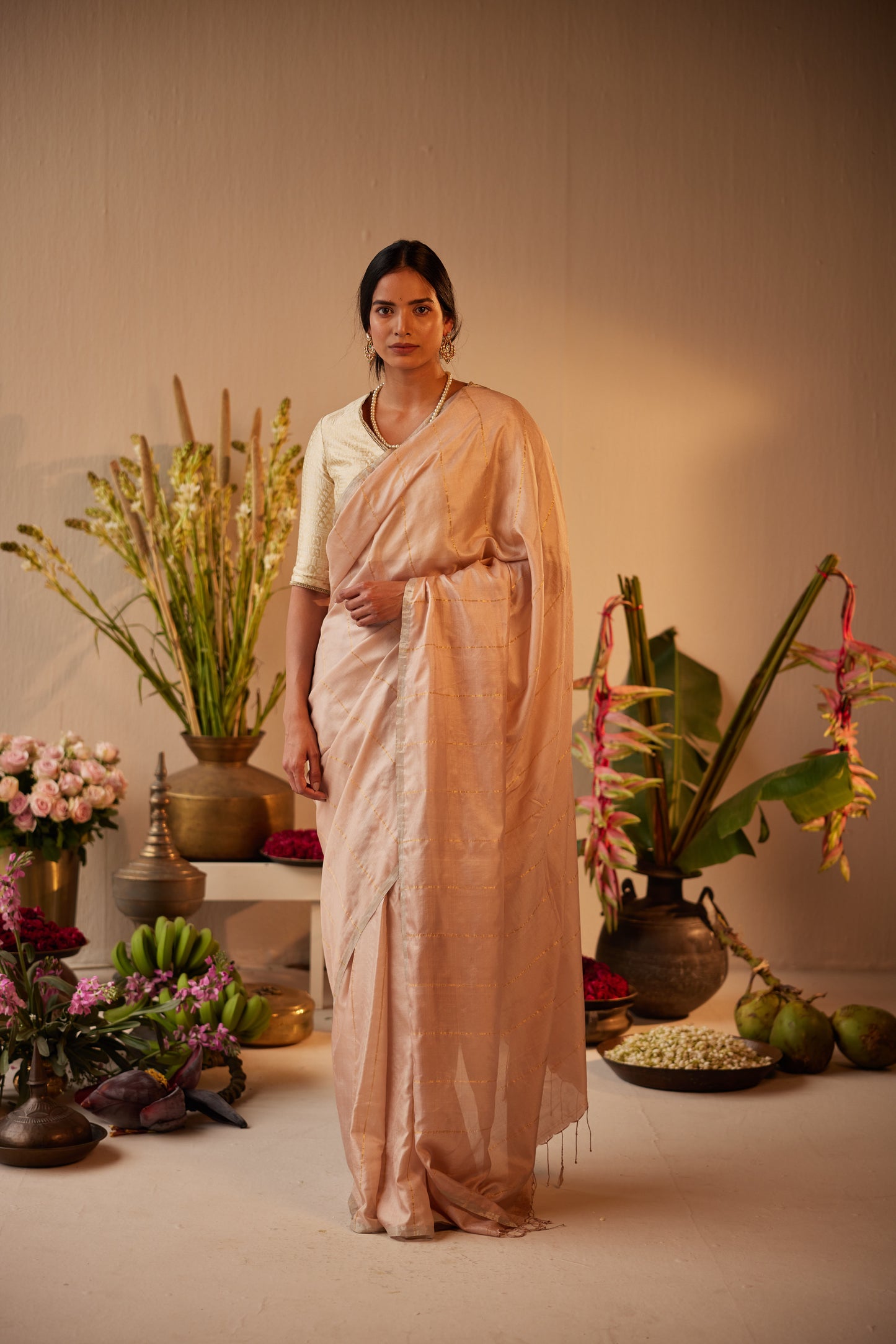 Sameera Saree in Dusty Pink Silk