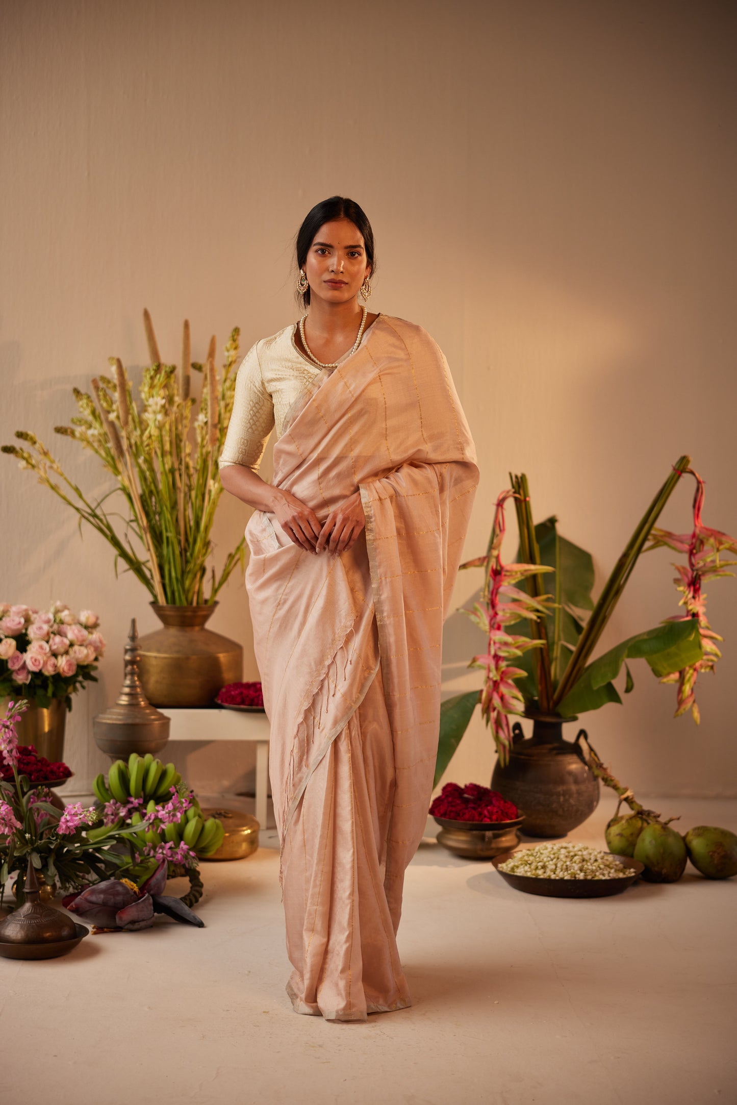 Sameera Saree in Dusty Pink Silk